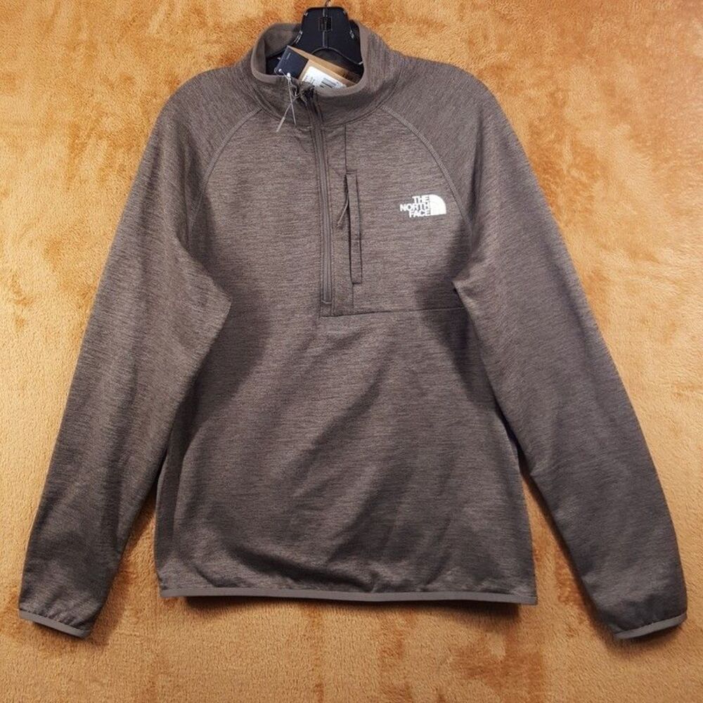 THE NORTH FACE Sweatshirt Mens Small Brown 1/2 Zip Fleece Pullover CANYONLANDS